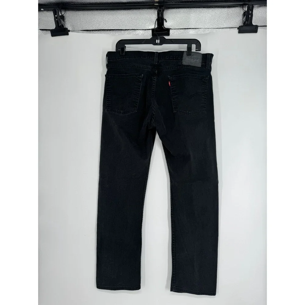 Levi's 513 Jeans Mens Size 36x32 Black Slim Fit Straight Leg Stretch Denim Pants